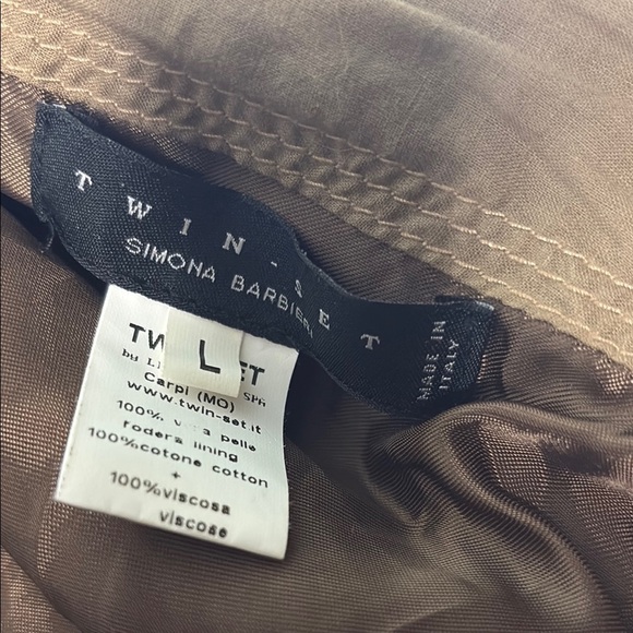 Twin-Set Tan Leather Jacket - Picture 9 of 12